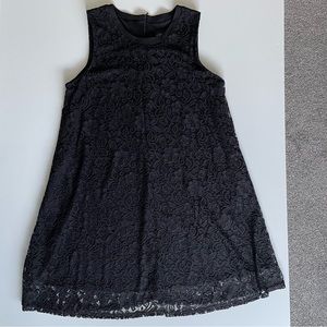 Elegant and Charming Sleeveless Black Trapeze Style Dress Guipure Lace Laura 2X